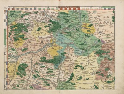 Beierse landkaarten van 1568 (Tafel 10) door Philipp Apian